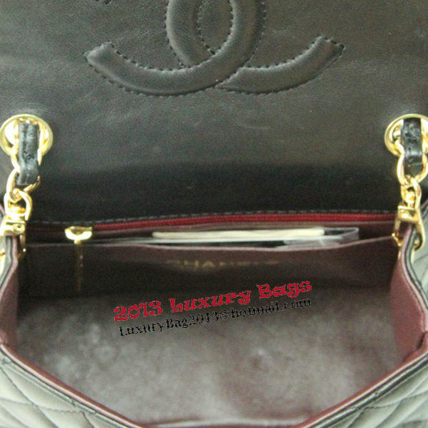 Chanel mini Classic Flap Bag Black Leather 1115 Gold Chain Chanel mini Classic Flap Bag Black Leather 1115 Gold Chain