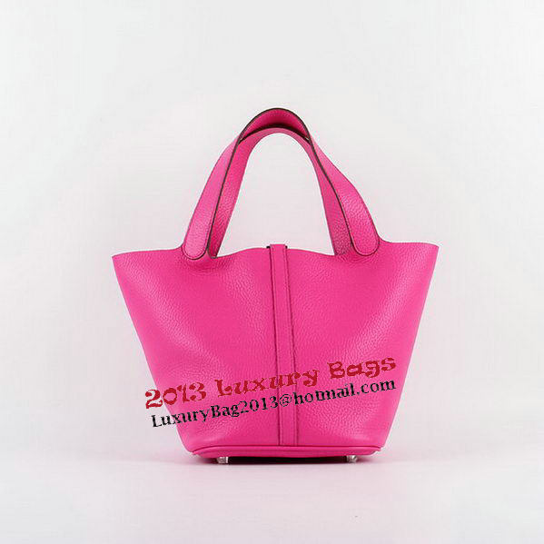 Hermes Picotin Lock MM Bags Clemence Leather H8616 Rose Hermes Picotin Lock MM Bags Clemence Leather H8616 Rose
