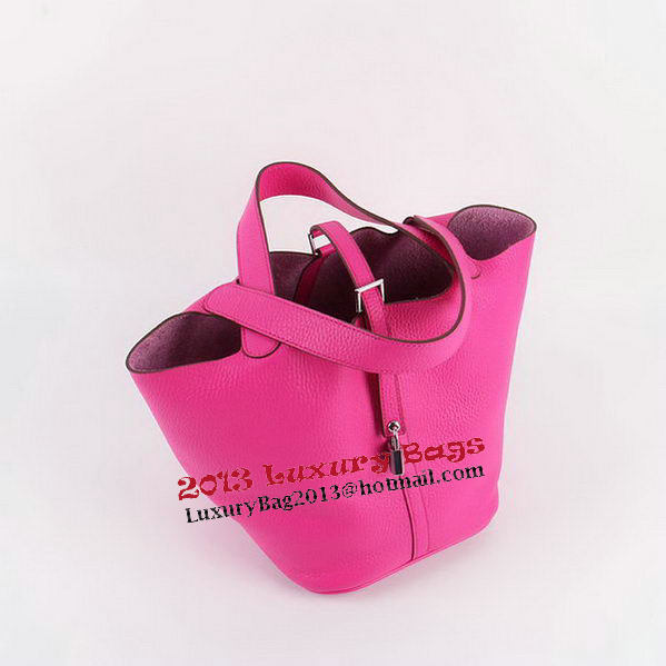 Hermes Picotin Lock MM Bags Clemence Leather H8616 Rose Hermes Picotin Lock MM Bags Clemence Leather H8616 Rose