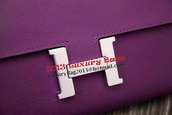 Hermes Constance Long Wallets Original Leather HA909 Purple Hermes Constance Long Wallets Original Leather HA909 Purple