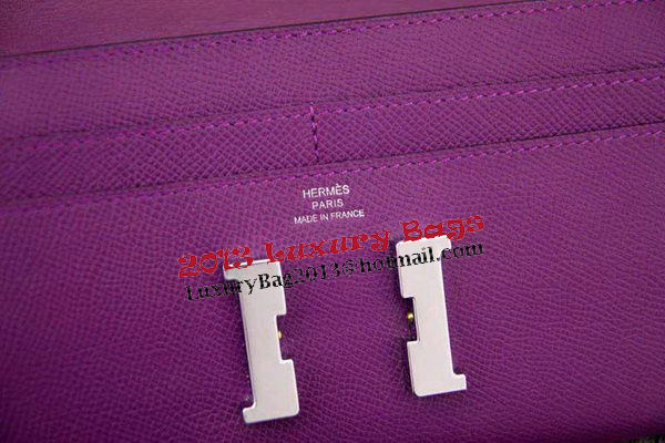 Hermes Constance Long Wallets Original Leather HA909 Purple Hermes Constance Long Wallets Original Leather HA909 Purple