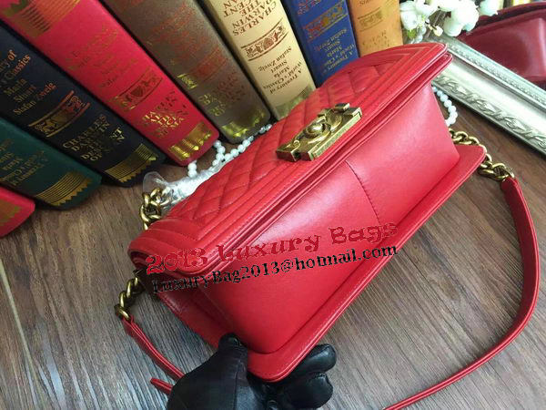 Boy Chanel Flap Shoulder Bag Sheepskin Leather A67086 Red Boy Chanel Flap Shoulder Bag Sheepskin Leather A67086 Red