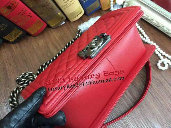 Boy Chanel Flap Shoulder Bag Sheepskin Leather A67086 Red Boy Chanel Flap Shoulder Bag Sheepskin Leather A67086 Red