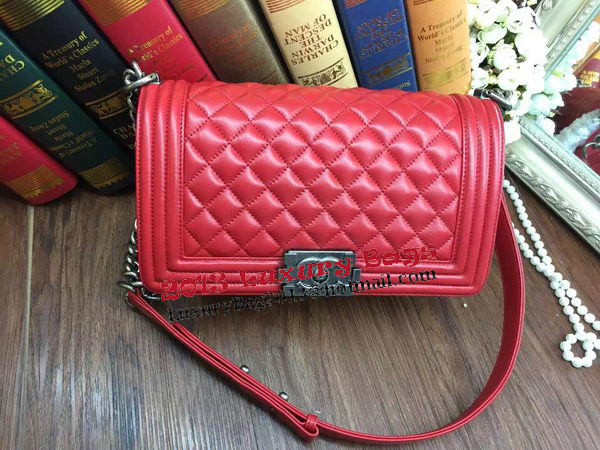 Boy Chanel Flap Shoulder Bag Sheepskin Leather A67086 Red Boy Chanel Flap Shoulder Bag Sheepskin Leather A67086 Red