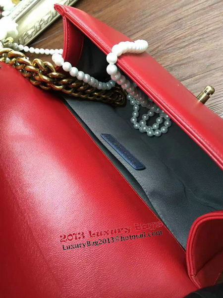 Boy Chanel Flap Shoulder Bag Sheepskin Leather A67086 Red Boy Chanel Flap Shoulder Bag Sheepskin Leather A67086 Red
