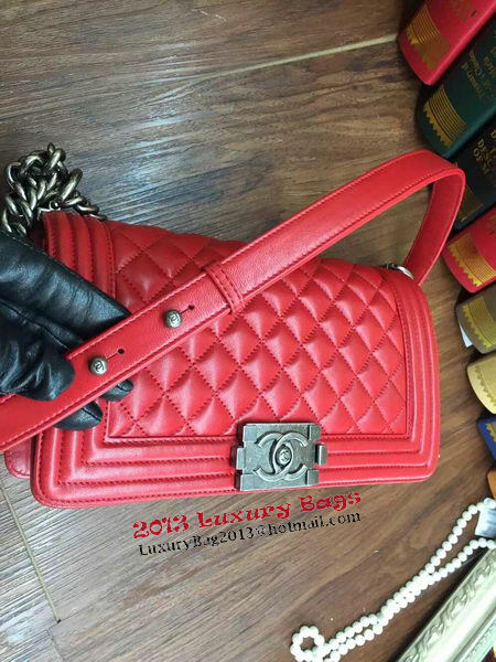 Boy Chanel Flap Shoulder Bag Sheepskin Leather A67086 Red Boy Chanel Flap Shoulder Bag Sheepskin Leather A67086 Red