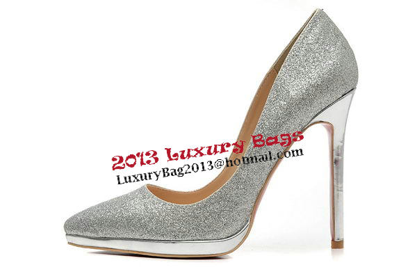 Christian Louboutin 120mm Pump Patent Leather CL1502 Silver Christian Louboutin 120mm Pump Patent Leather CL1502 Silver