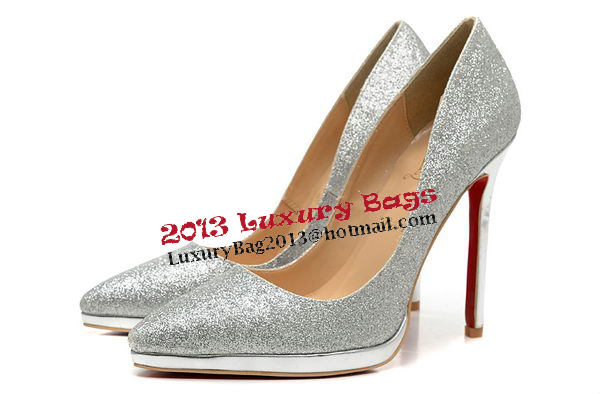 Christian Louboutin 120mm Pump Patent Leather CL1502 Silver Christian Louboutin 120mm Pump Patent Leather CL1502 Silver