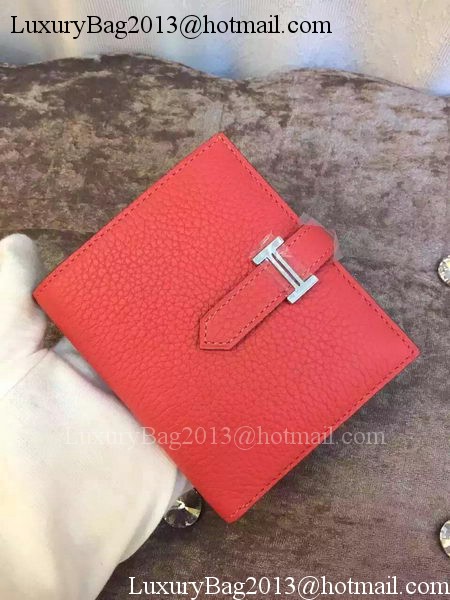 Hermes Bi-Fold Wallet Togo Leather H512 Light Red Hermes Bi-Fold Wallet Togo Leather H512 Light Red