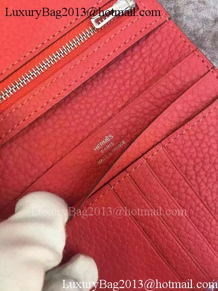 Hermes Bi-Fold Wallet Togo Leather H512 Light Red Hermes Bi-Fold Wallet Togo Leather H512 Light Red