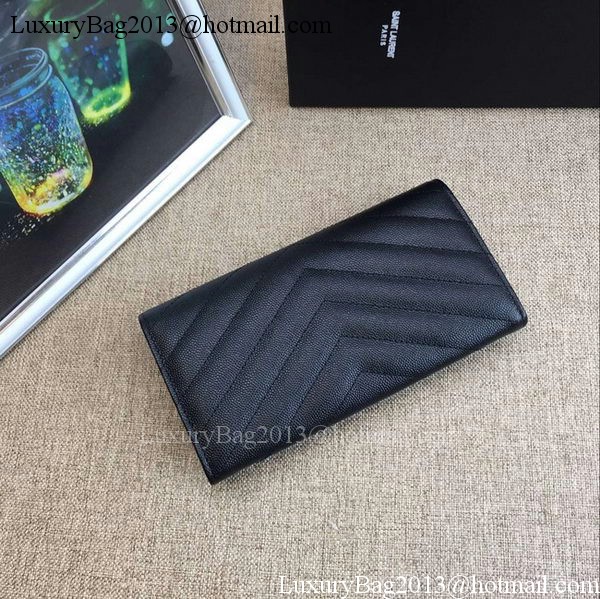 Yves Saint Laurent Monogramme Calfskin Leather Flap Wallet Y38202 Black Yves Saint Laurent Monogramme Calfskin Leather Flap Wallet Y38202 Black