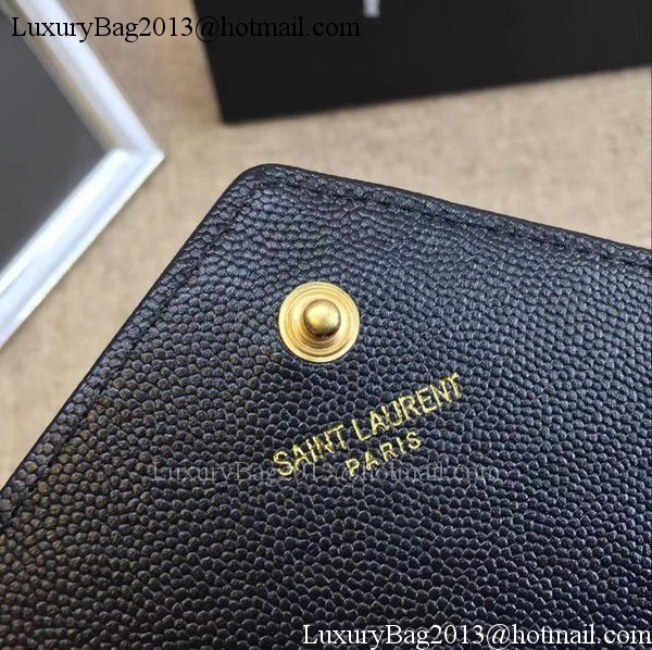 Yves Saint Laurent Monogramme Calfskin Leather Flap Wallet Y38202 Black Yves Saint Laurent Monogramme Calfskin Leather Flap Wallet Y38202 Black