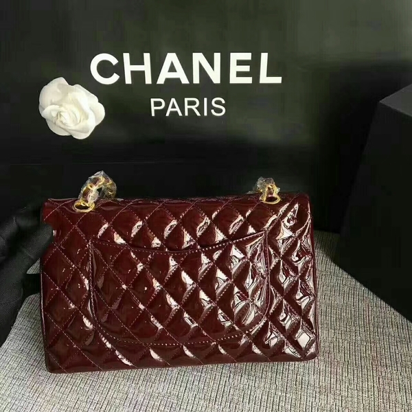 Chanel Flap Shoulder Bags Coffee Original Patent Leather CF1112 Gold Chanel Flap Shoulder Bags Coffee Original Patent Leather CF1112 Gold