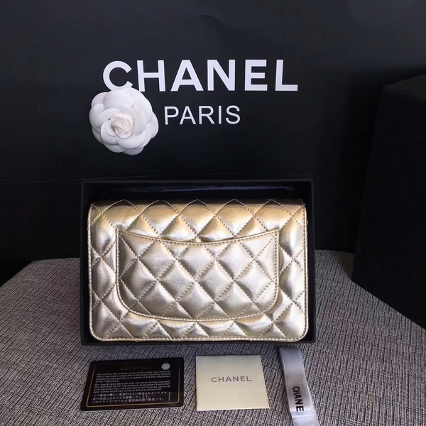 Chanel WOC Flap Bag Original Sheepskin Leather 33814A Glod Chanel WOC Flap Bag Original Sheepskin Leather 33814A Glod