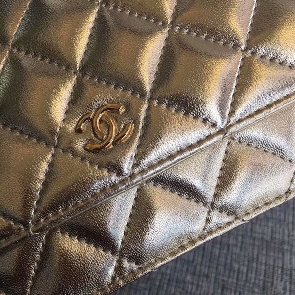 Chanel WOC Flap Bag Original Sheepskin Leather 33814A Glod Chanel WOC Flap Bag Original Sheepskin Leather 33814A Glod