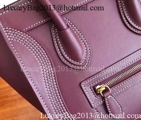 Celine Luggage Nano Tote Bag Original Leather CC3560 Wine Celine Luggage Nano Tote Bag Original Leather CC3560 Wine