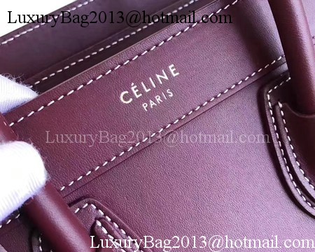 Celine Luggage Nano Tote Bag Original Leather CC3560 Wine Celine Luggage Nano Tote Bag Original Leather CC3560 Wine
