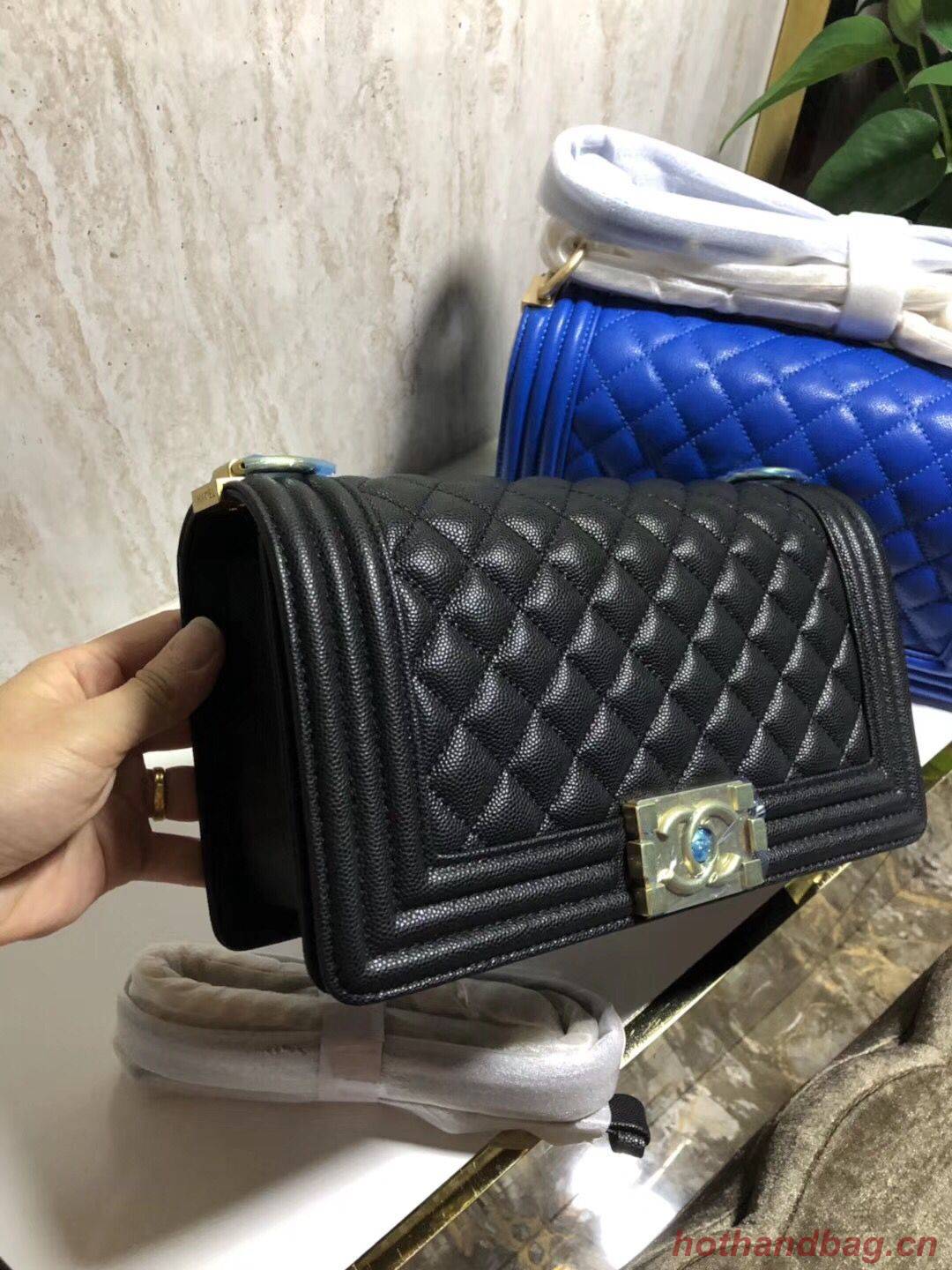 Chanel Boy Flap Original Caviar Leather Shoulder Black Bag A67086 Chanel Boy Flap Original Caviar Leather Shoulder Black Bag A67086