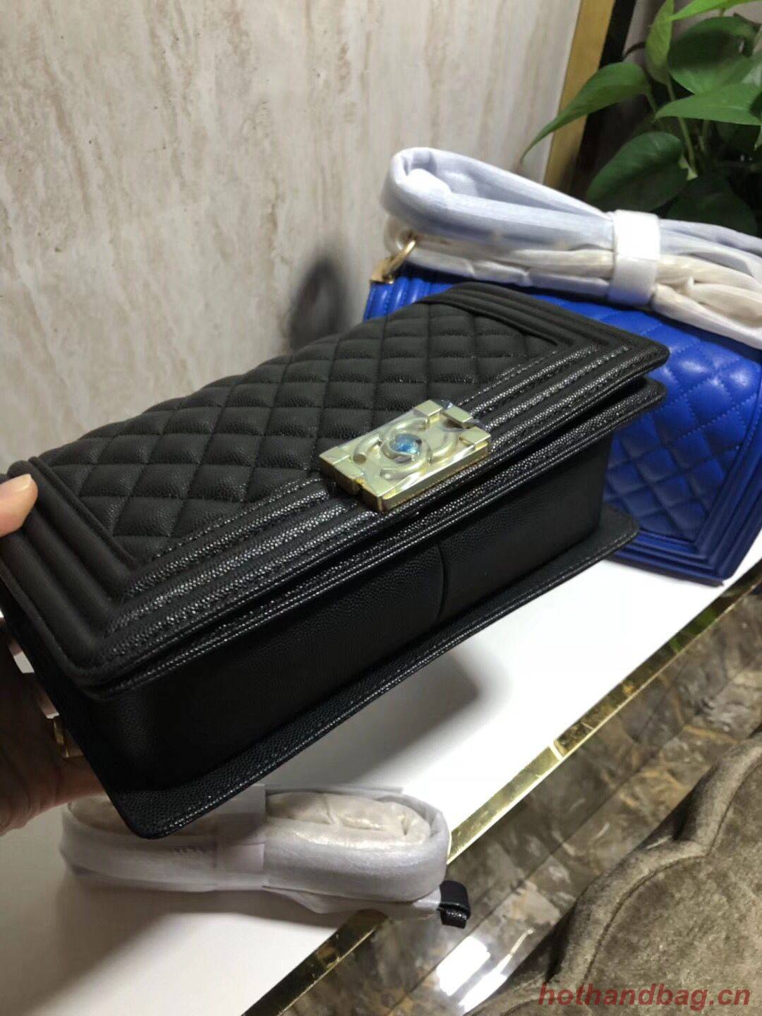 Chanel Boy Flap Original Caviar Leather Shoulder Black Bag A67086 Chanel Boy Flap Original Caviar Leather Shoulder Black Bag A67086