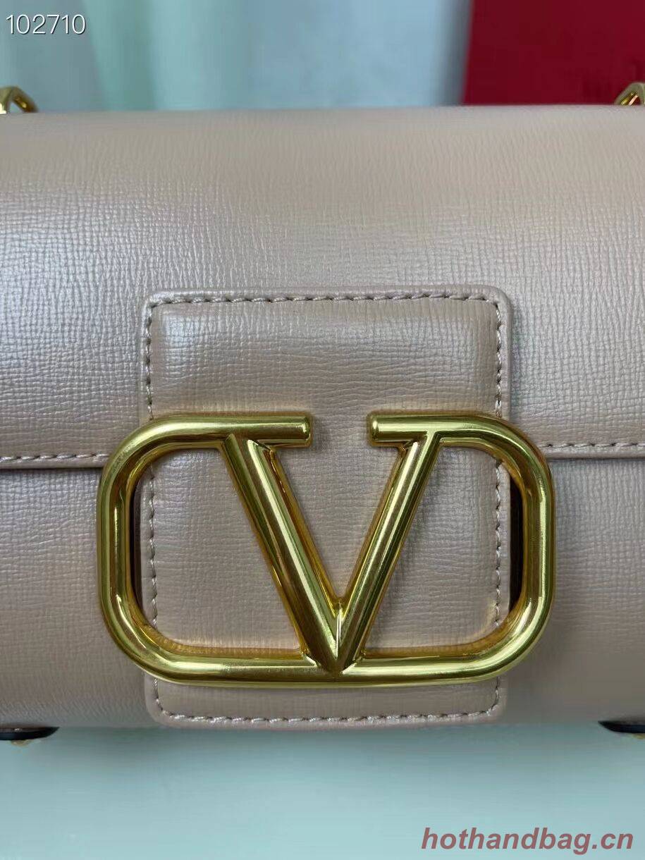 VALENTINO GARAVANI Stud Sign Grained Calfskin Shoulder Bag V0196 pink VALENTINO GARAVANI Stud Sign Grained Calfskin Shoulder Bag V0196 pink