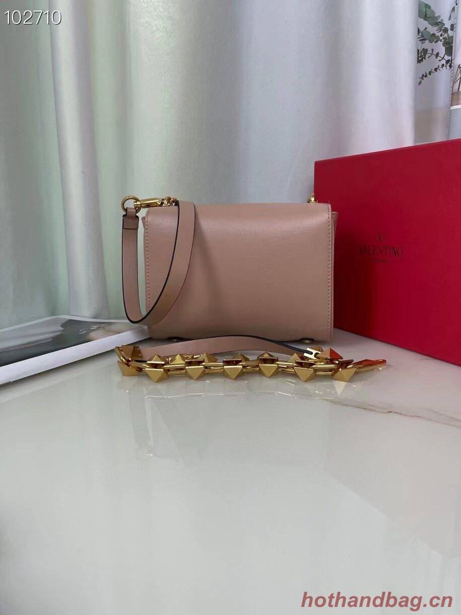VALENTINO GARAVANI Stud Sign Grained Calfskin Shoulder Bag V0196 pink VALENTINO GARAVANI Stud Sign Grained Calfskin Shoulder Bag V0196 pink