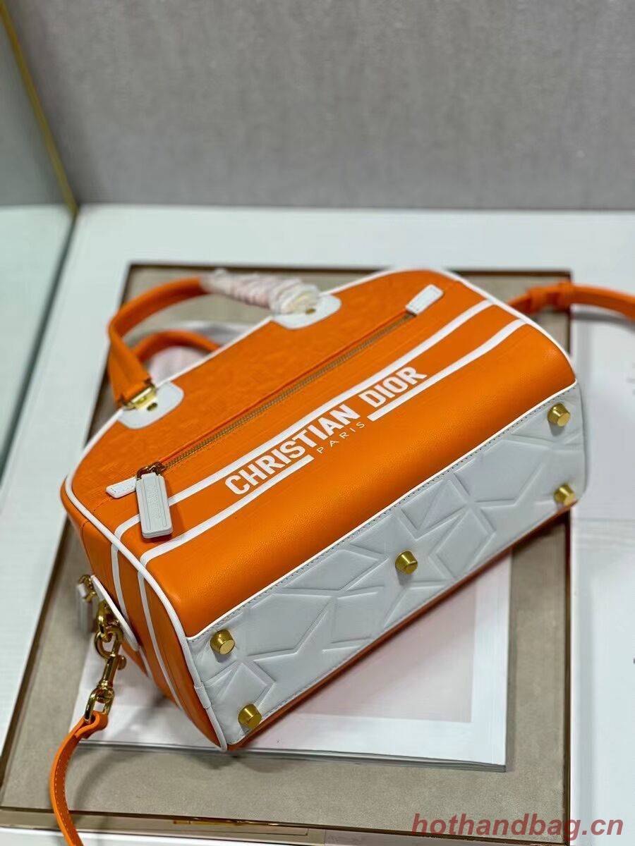DIOR medium Embossing leather tote Bag A9200 orange DIOR medium Embossing leather tote Bag A9200 orange