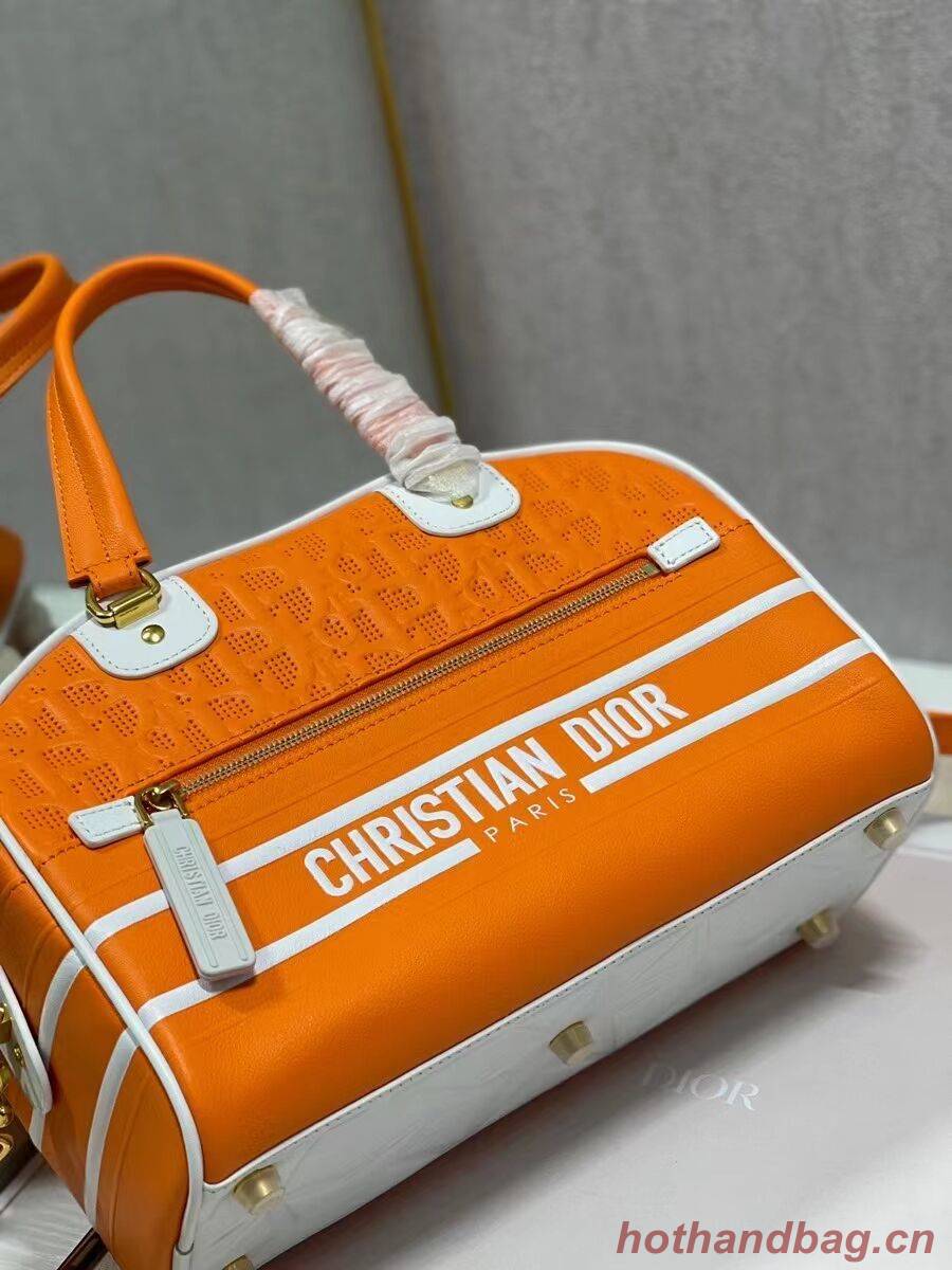 DIOR medium Embossing leather tote Bag A9200 orange DIOR medium Embossing leather tote Bag A9200 orange