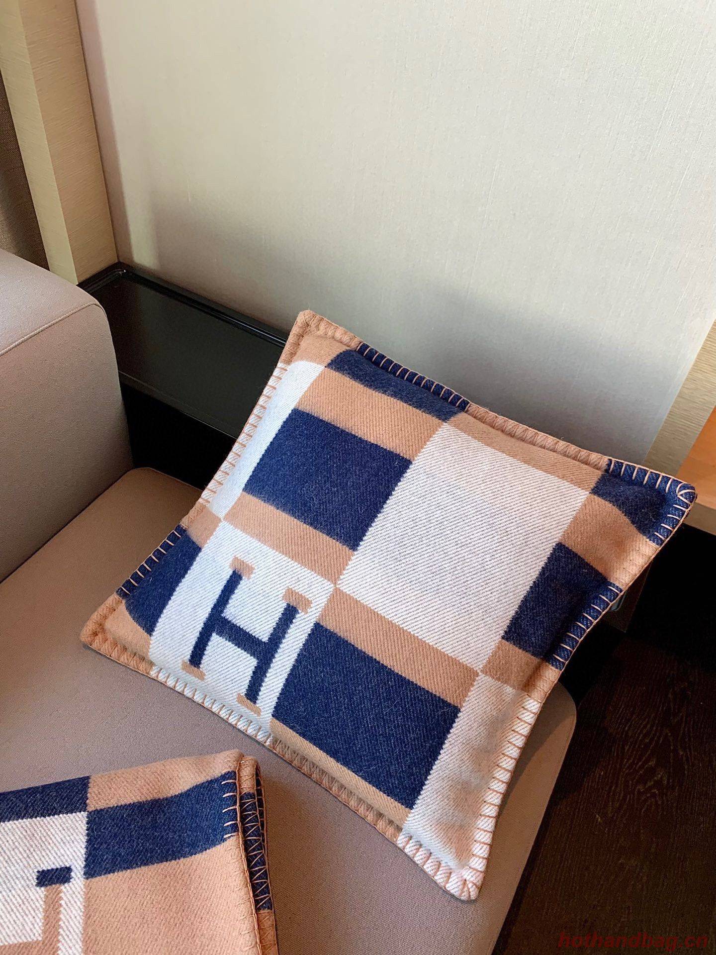 Hermes Pillow 18234 Khaki&Blue Hermes Pillow 18234 Khaki&Blue