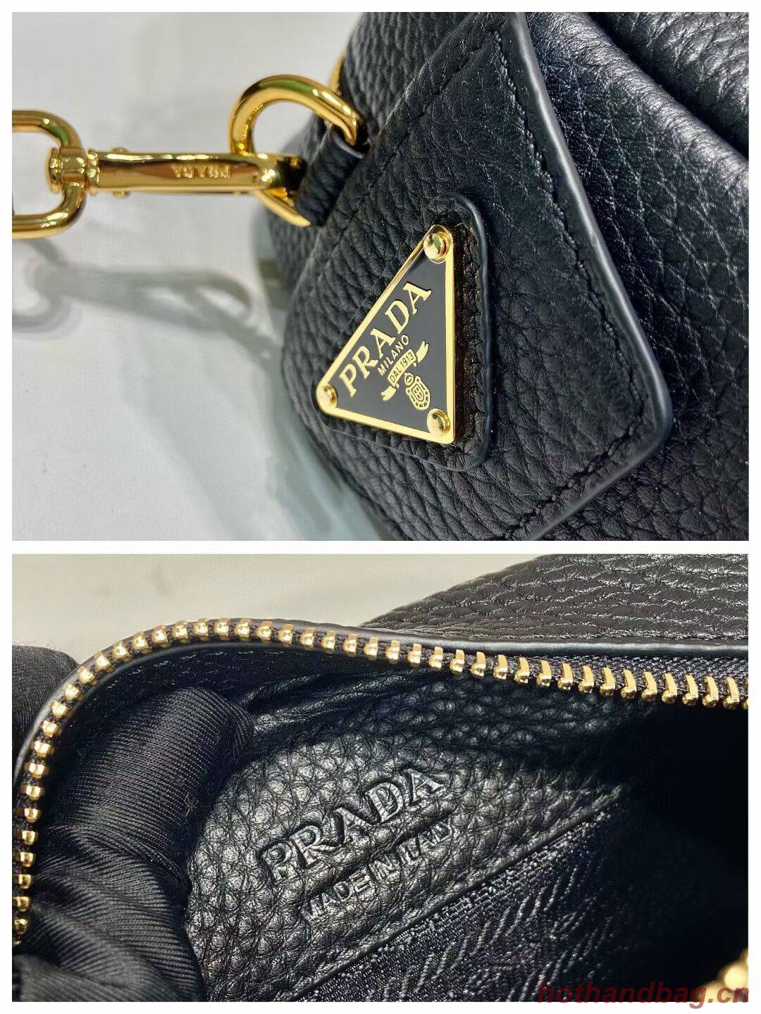 Prada Leather bag with shoulder strap 1DH781 black Prada Leather bag with shoulder strap 1DH781 black