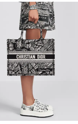 MEDIUM DIOR BOOK TOTE Black and White Plan de Paris Embroidery M1296ZOMP MEDIUM DIOR BOOK TOTE Black and White Plan de Paris Embroidery M1296ZOMP