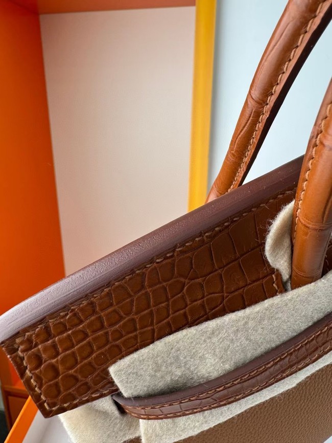 Hermes Birkin Bag Leather Nile crocodile&togo HBK2530-14
