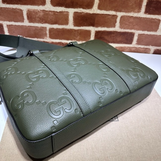 Gucci Jumbo GG Leather Briefcase 658573 green