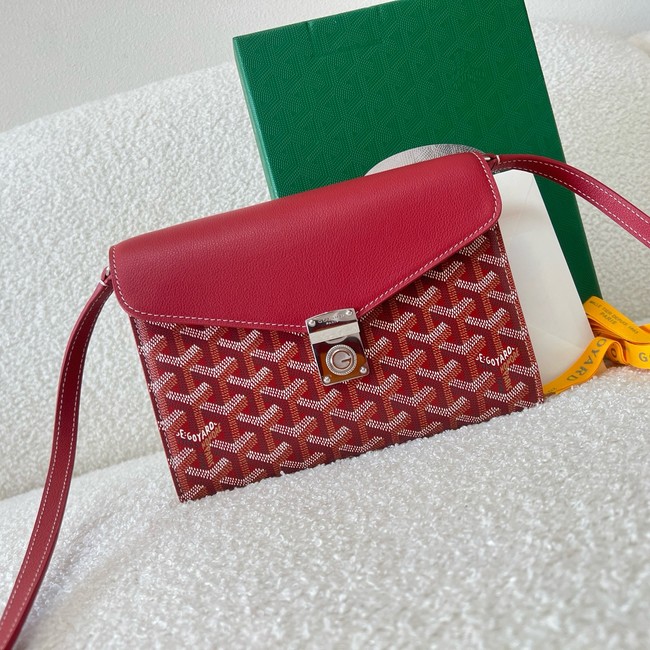 Goyard Calfskin Leather Shoulder Bag 55698 red