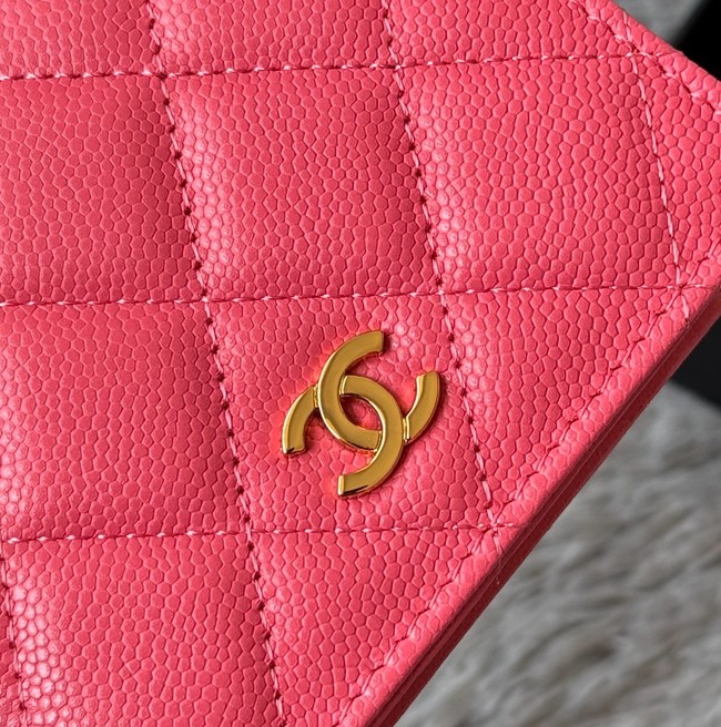 Chanel Leather Wallet A84058 rose