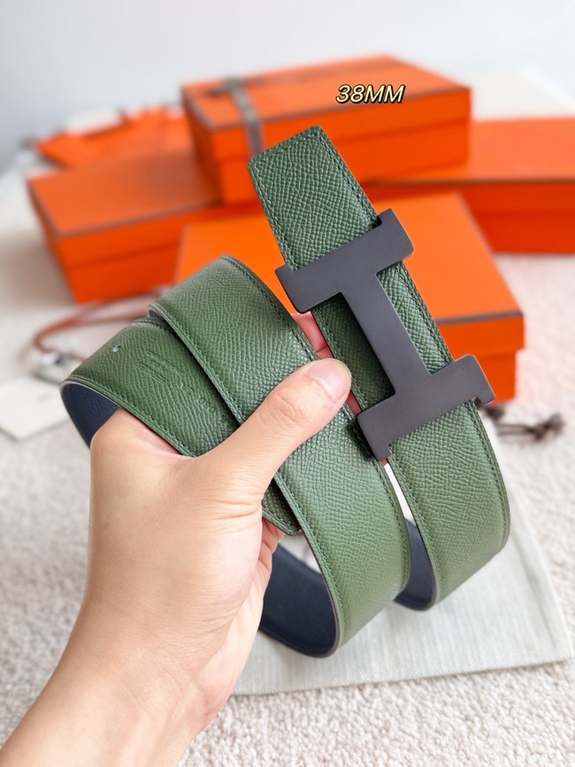 Hermes Epsom calfskin double-sided leather belt 65987