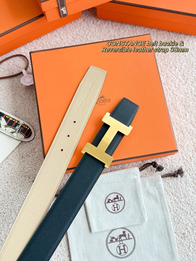 Hermes Epsom calfskin double-sided leather belt 65991