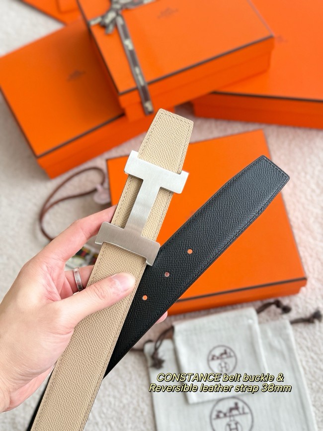 Hermes Epsom calfskin double-sided leather belt 65992