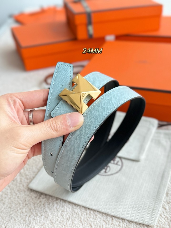 Hermes Epsom calfskin double-sided leather belt 65993