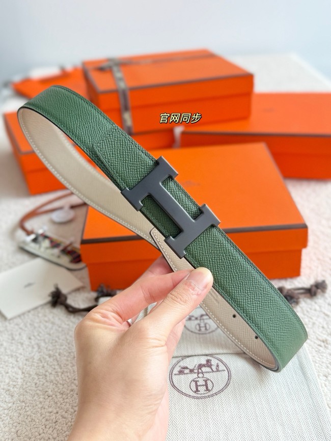 Hermes Epsom calfskin double-sided leather belt 66001