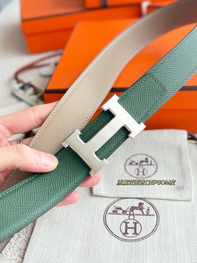 Hermes Epsom calfskin double-sided leather belt 66003