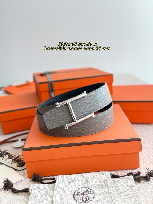 Hermes Epsom calfskin double-sided leather belt 66013