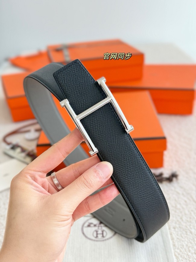 Hermes Epsom calfskin double-sided leather belt 66013