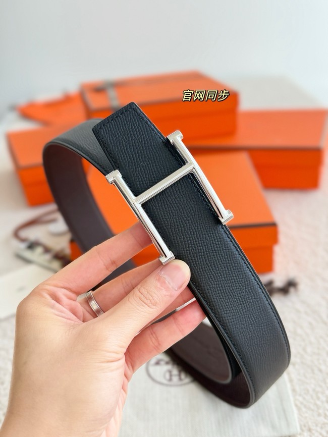 Hermes Epsom calfskin double-sided leather belt 66015