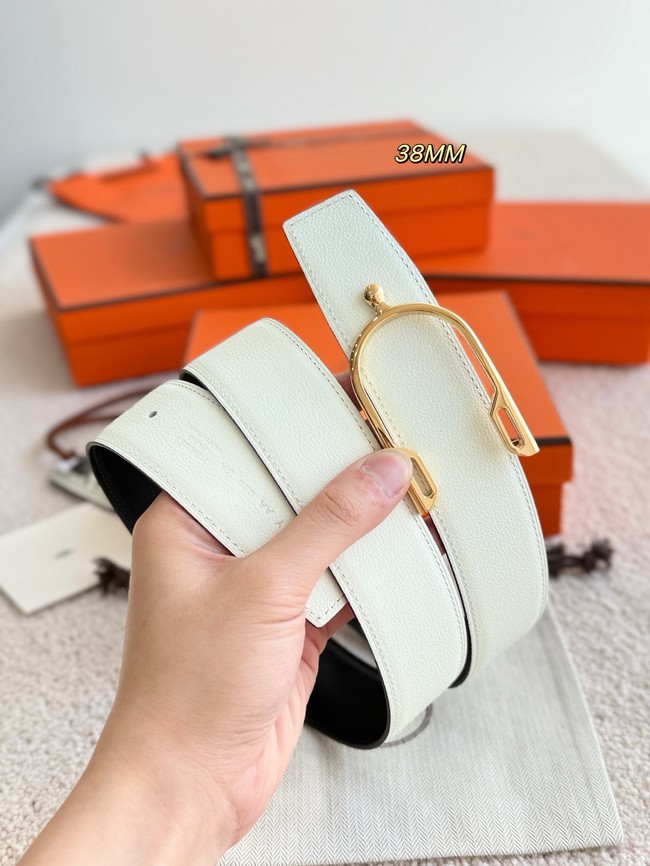 Hermes Swift calfskin double-sided leather belt 66017