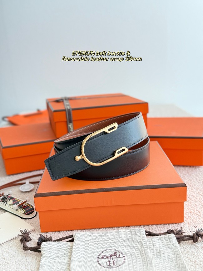 Hermes Swift calfskin double-sided leather belt 66020