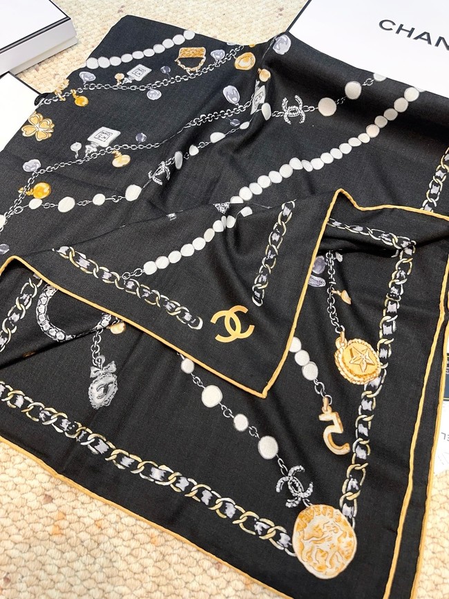 Chanel Square Scarf Silk Jacquard XT266