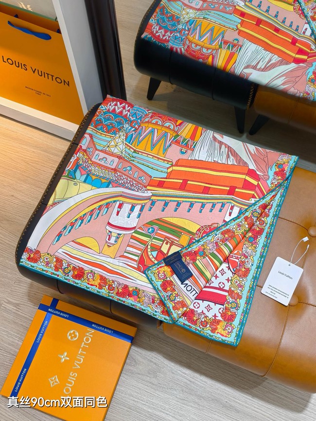 Louis Vuitton Square Scarf Silk Jacquard XT279