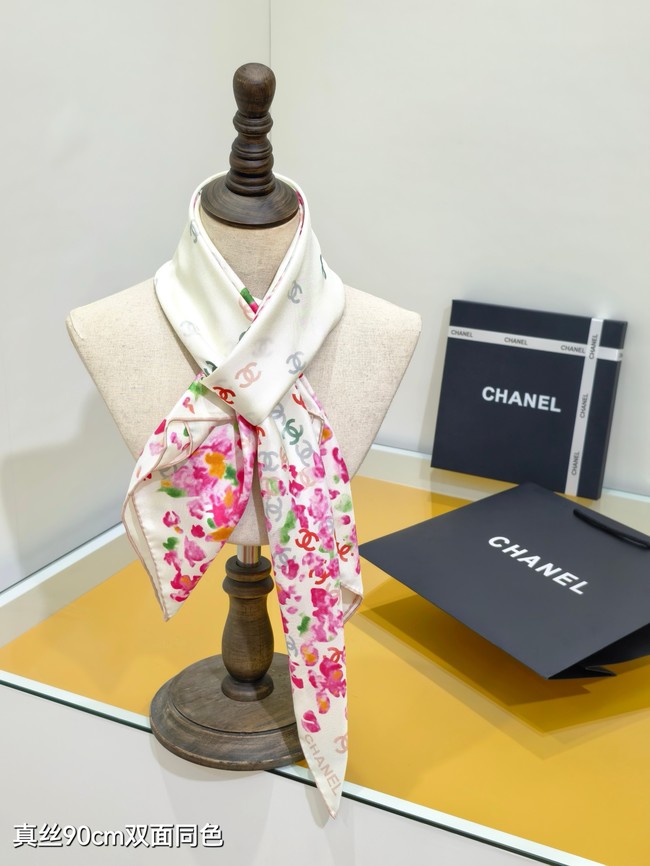 Chanel Square Scarf Silk Jacquard XT286