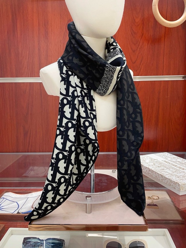 Dior Oblique Shawl Cashmere and Silk Jacquard KY083