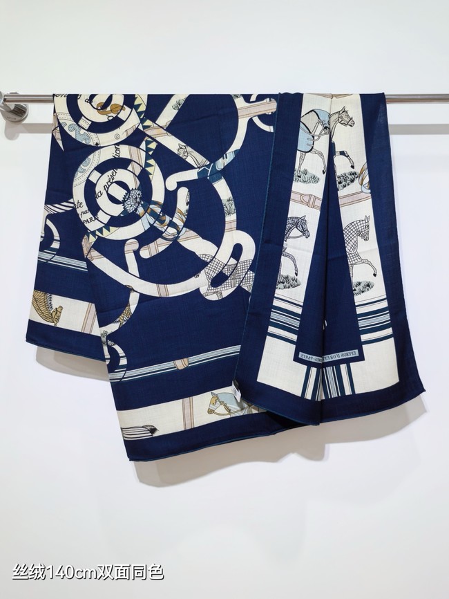 Hermes Shawl Cashmere and Silk Jacquard KY110